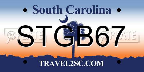 STGB67 South Carolina License Plate