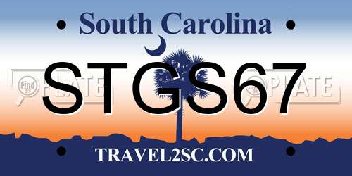 STGS67 South Carolina License Plate