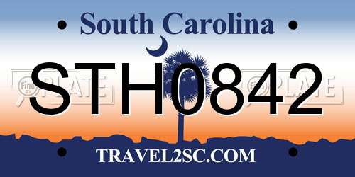 STH0842 South Carolina License Plate