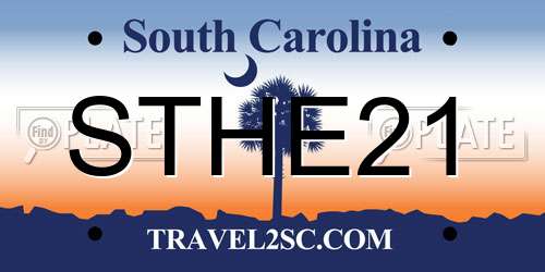 STHE21 South Carolina License Plate
