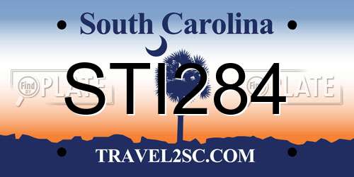 STI284 South Carolina License Plate