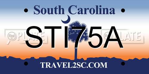 STI75A South Carolina License Plate