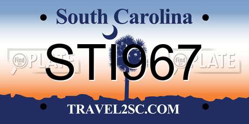 STI967 South Carolina License Plate