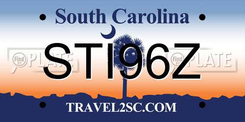 STI96Z South Carolina License Plate