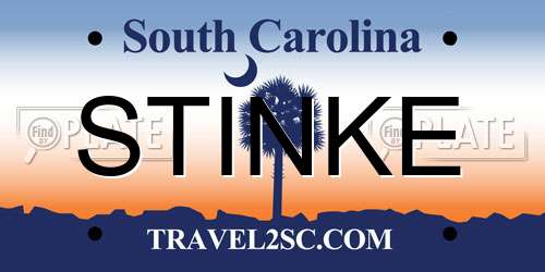 STINKE South Carolina License Plate