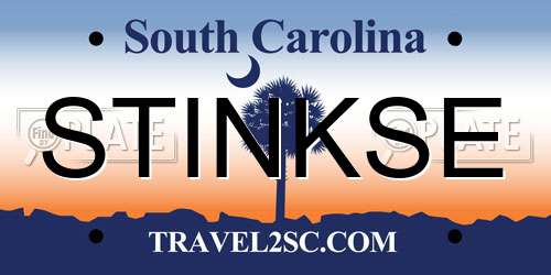 STINKSE South Carolina License Plate