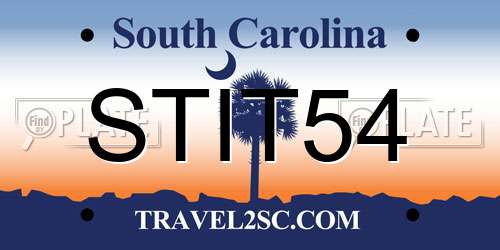 STIT54 South Carolina License Plate