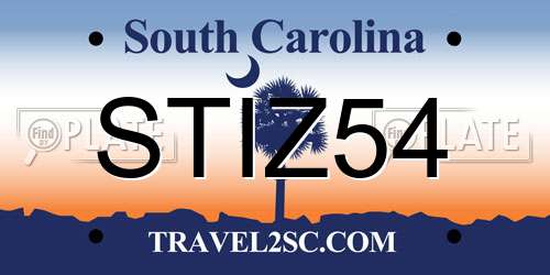 STIZ54 South Carolina License Plate