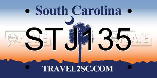 STJ135 South Carolina License Plate