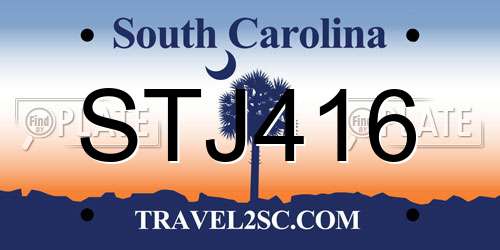 STJ416 South Carolina License Plate