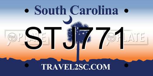STJ771 South Carolina License Plate
