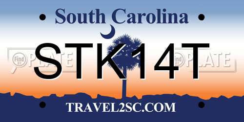 STK14T South Carolina License Plate