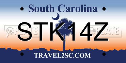 STK14Z South Carolina License Plate