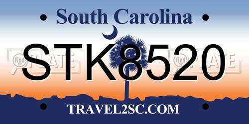 STK8520 South Carolina License Plate