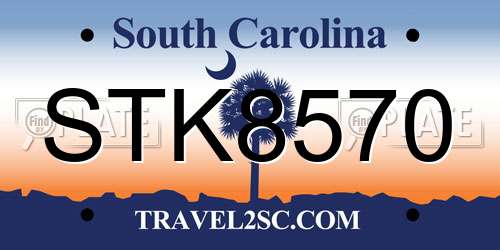 STK8570 South Carolina License Plate