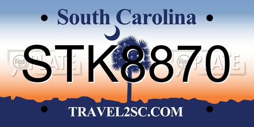 STK8870 South Carolina License Plate