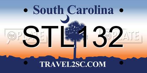 STL132 South Carolina License Plate