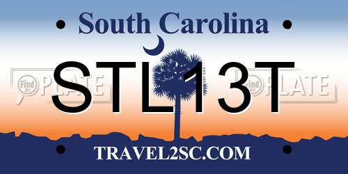 STL13T South Carolina License Plate