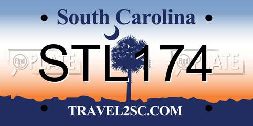 STL174 South Carolina License Plate