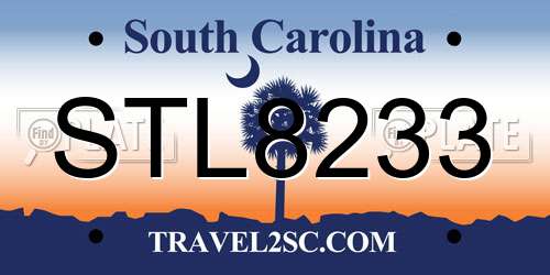 STL8233 South Carolina License Plate
