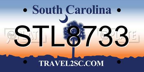 STL8733 South Carolina License Plate