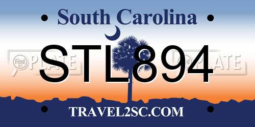 STL894 South Carolina License Plate