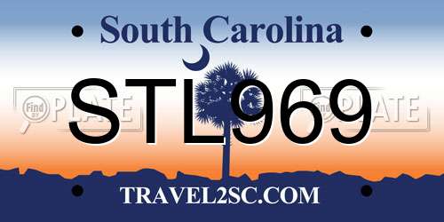 STL969 South Carolina License Plate