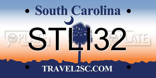 STLI32 South Carolina License Plate