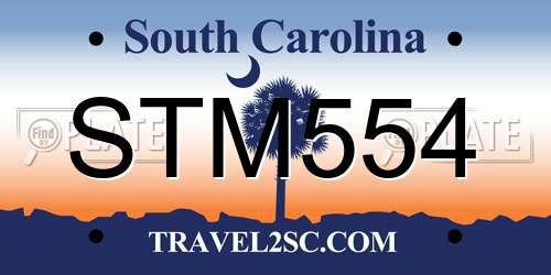 STM554 South Carolina License Plate
