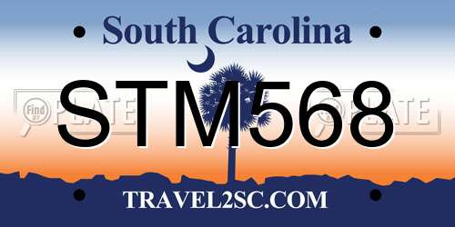 STM568 South Carolina License Plate