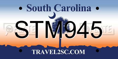 STM945 South Carolina License Plate