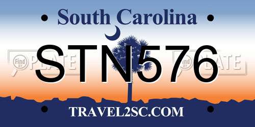 STN576 South Carolina License Plate