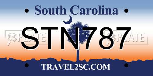 STN787 South Carolina License Plate