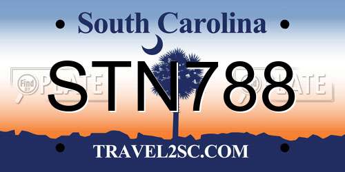 STN788 South Carolina License Plate