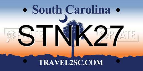 STNK27 South Carolina License Plate