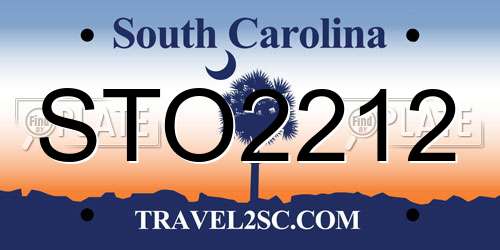 STO2212 South Carolina License Plate