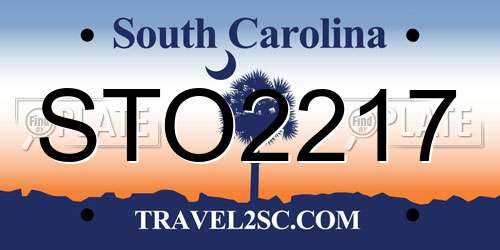 STO2217 South Carolina License Plate