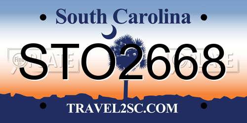 STO2668 South Carolina License Plate