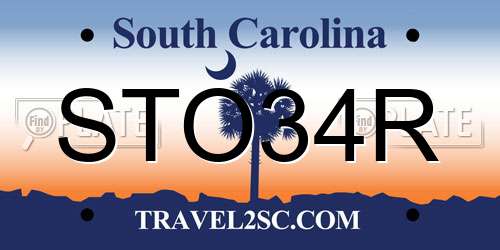 STO34R South Carolina License Plate