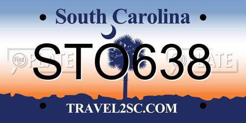 STO638 South Carolina License Plate