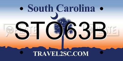 STO63B South Carolina License Plate