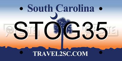 STOG35 South Carolina License Plate
