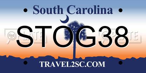STOG38 South Carolina License Plate