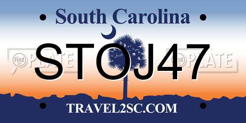 STOJ47 South Carolina License Plate
