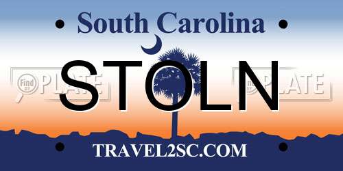 STOLN South Carolina License Plate