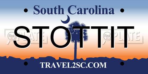 STOTTIT South Carolina License Plate