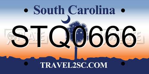 STQ0666 South Carolina License Plate