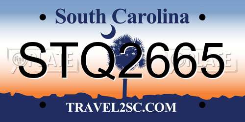 STQ2665 South Carolina License Plate