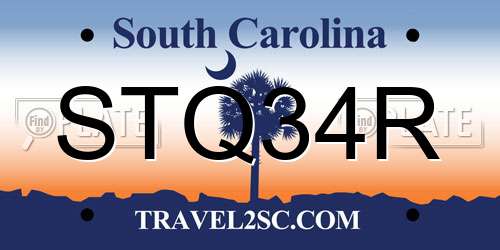 STQ34R South Carolina License Plate