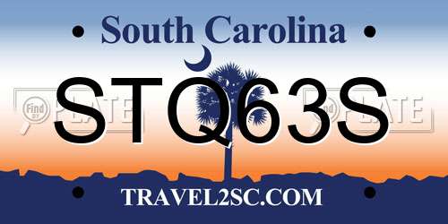 STQ63S South Carolina License Plate